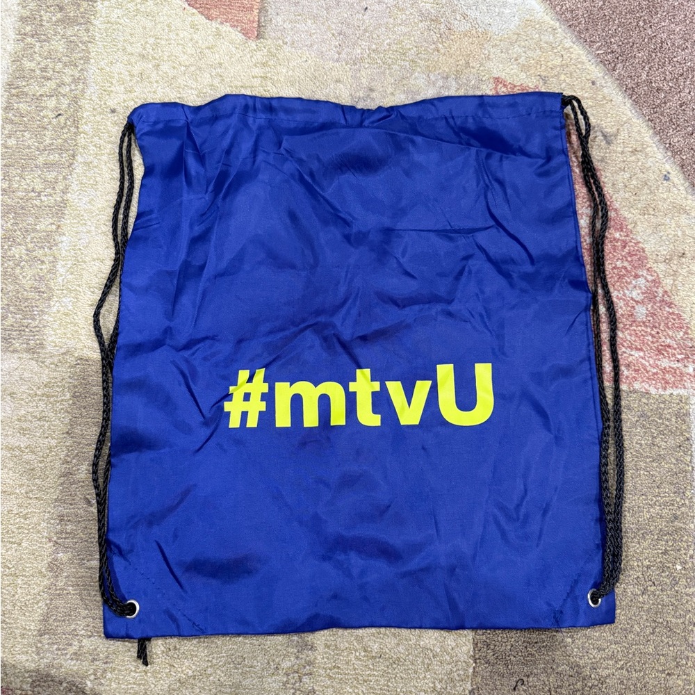 MTV Blue and Yellow Drawstring Bag